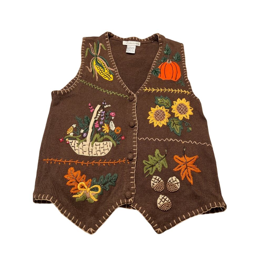 Ugly Halloween Fall Sweater Vest Vintage Size Small